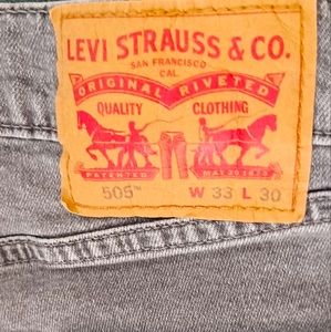 Men's Levi's 505 33W 30L Gray